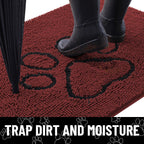 Smiry Dog Door Mat for Muddy Paws, Absorbent Non Slip Dirt Trapper, 30x20