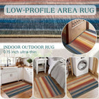 Othilic Front Door Mat Indoor Outside Entrance 2x3 Modern Ombre Rainbow Rug