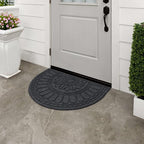 Mohawk Home Entryway Door Mat 2' X 3' All Weather Outdoor Non Slip Recycled Rubber Doormat, Rope Impressions Graphite