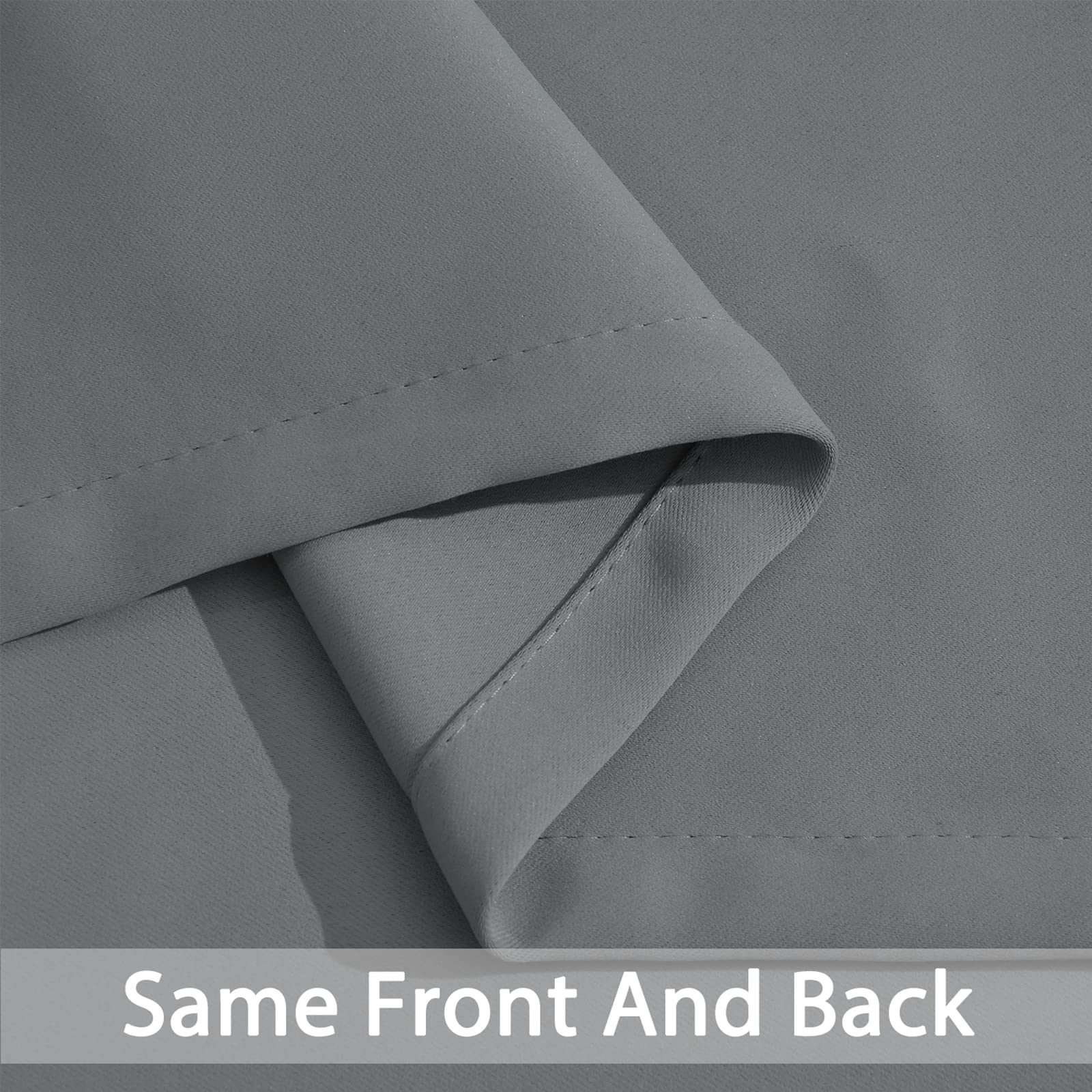 Yakamok Grey Room Darkening Curtains 84 inch Gray Sliding Door Drapes