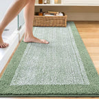 60x24 Long Bathroom Rugs Washable Non Slip, Green Bath Mat for Bathroom Floor Tub, Soft Absorbent Quick Dry Mats for Shower, Bathtub,Home Decor