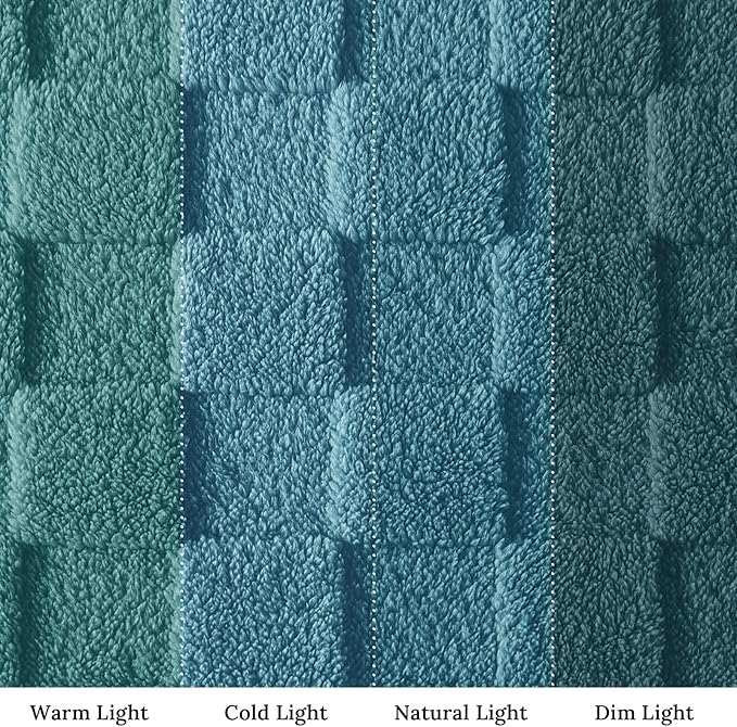 Exclusivo Mezcla 3D Checkered Fleece Twin Blanket for Bed, Slate Blue