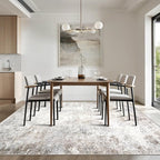 Beige Grey Washable Rugs 6x9 Area Rugs for Living Room,Bedroom,Dining Room