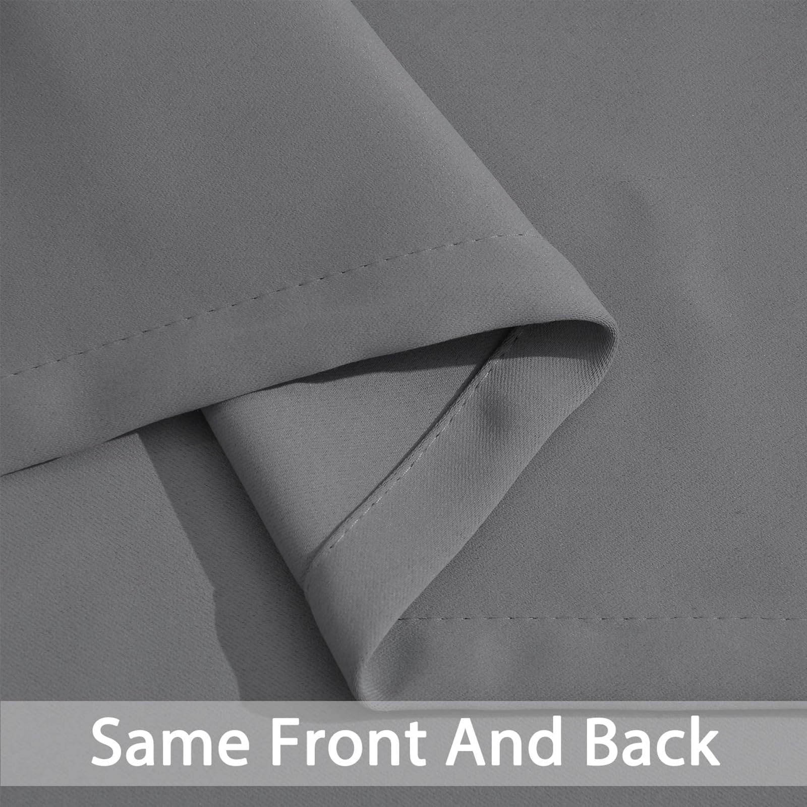 Yakamok Grey Room Darkening Curtains 52x90 inch Gray Grommet-Living Room