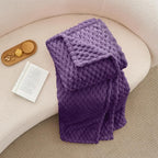BEDELITE Fleece Throw Blanket for Couch & Bed - 3D Jacquard Decorative Purple Blanket, Super Soft and Cozy Warm Fuzzy Blanket All Seasons Suitable, 50x60Inches
