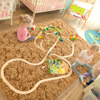 LOCHAS Area Rugs Fluffy Living Room Carpets for Kids Bedroom 4x5.3, Khaki