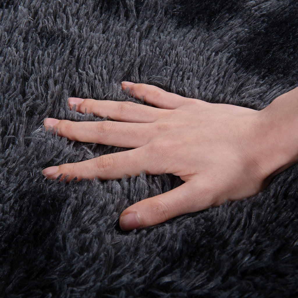 Quntue Rugs for Living Room 5x7, Soft Shaggy Modern Shag Area Rug for Bedroom, Upgrade Non-Slip Plush Fluffy Carpet for Kids Boys Girls Room Home Decor Aesthetic, Dark Grey
