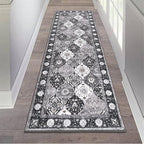 HEBE Hallway Runner Rug 2'x6' Washable Vintage Distressed Area Rugs Non Slip Laundry Rug Runner Boho Floor Carpet Runners for Hallways Entryway Laundry Room Kitchen Bathroom