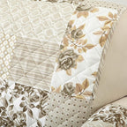 Great Bay Home Reversible Patchwork Recliner Cover - Washable Slipcover Furniture Protector with Elastic Straps - Perfect for Kids & Pets - Box-Stitched Detail (Taupe)