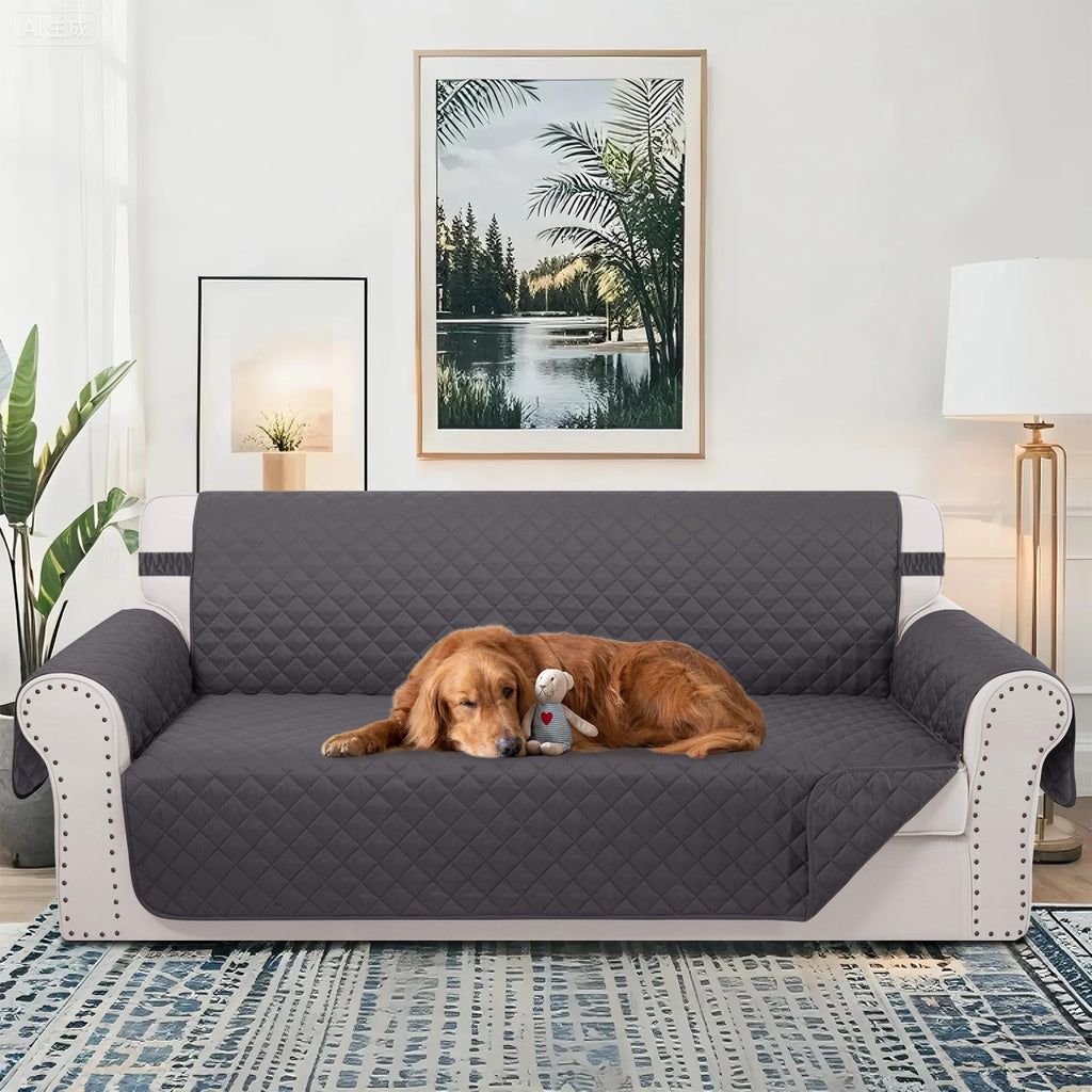 Luxshare Home Reversible 4 Seater Sofa Cover 91" Large, Sofa, Dark Grey