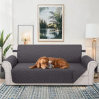 Luxshare Home Reversible 4 Seater Sofa Cover 91" Large, Sofa, Dark Grey