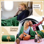 4 Pack Fleece Throw Blankets 50x60 Inches – 270 GSM Ultra Soft Flannel, Oeko-TEX Standard 100 Certified, Lightweight 3D Waffle Texture, No Shedding/Pilling, for Bed, Couch, Sofa, All Season (Green)