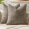 MIULEE Decorative Couch Throw Pillow Covers 22x22 Inch Neutral Khaki 2 Pack