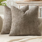 MIULEE Decorative Couch Throw Pillow Covers 22x22 Inch Neutral Khaki 2 Pack