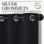 NICETOWN Halloween Patio Blackout Curtain Shades - Summer Home Decoration Thermal Insulated Grommet Blackout Draperies/Drapes for Kitchen (2 Panels, 55 inches x 90 inches, Black)