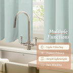 LAMIT Bedroom Linen Curtains 45 Inch Long, Light Filtering Neutral Window Curtains Farmhouse Boho Rod Pocket Room Decor Panels for Small Window/Living Room, 2 Panels, 42 x 45 Inch, Light Blue