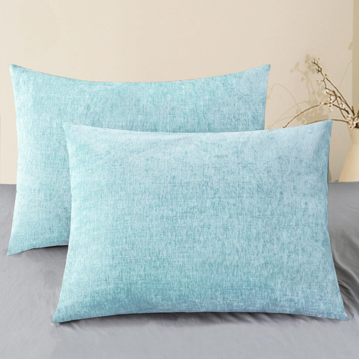 CaliTime Decorative Standard Throw Pillow Covers 26 X 20 Inches True White