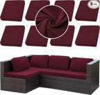 Outdoor Cushion Covers Set,8PCS Patio Furniture Couch Seat Slipcovers, Replacement for Sofa Sectional Chair(Cover，Only)