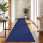 KOZYFLY Runners for Hallways 2.6x10 ft Washable Kitchen Runner Non Slip Rubber Backed Hallway Rugs Cotton Entryway Runner Rug Floor Carpet for Indoor Hall, Backdoor, Kitchen, Royal Blue/Navy