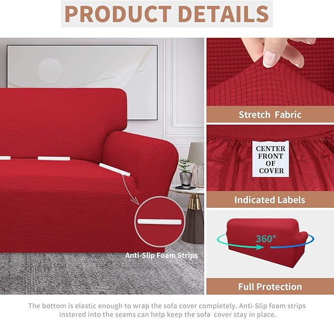 Easy-Going 100% Waterproof Couch Cover, 3 Cushion Couch Slipcover for Sofa