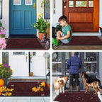 Smiry Front Door Mat Outside Entrance, Low Profile Rubber Doormat, 35x23