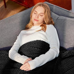 Whale Flotilla Extra Large Fuzzy Fleece Throw Blanket for Couch, 50x70 Inch Fluffy Warm Soft Jacquard Blankets for All Season, Lightweight and Cozy, Black