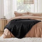 Bedsure GentleSoft Black Fleece Blanket for Couch - Cozy Soft Blankets for Women, Cute Small Throws for Girls, 50x70 Inches