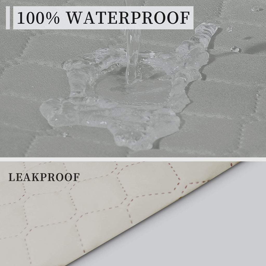 ISSUNTEX Double Protection 100% Waterproof Sofa Covers for Living Room, Reversible Couch Covers for 3 Cushion Couch Sofa, Furniture Protector Sofa Cover for Pets (X Large, Light Gray/Ivory)
