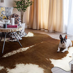AROGAN Faux Cowhide Rug, Brown Cow Print Large Animal Area Rug, 5.2x6.2 Ft