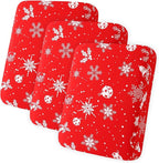 hyha Printed Couch Cushion Covers, Floral Sofa Covers Washable for 3 Cushion Couch, Stretch Pattern Outdoor Cushion Covers for Patio Furniture with Elastic Bottom(3 Packs, Snowflake Bell)