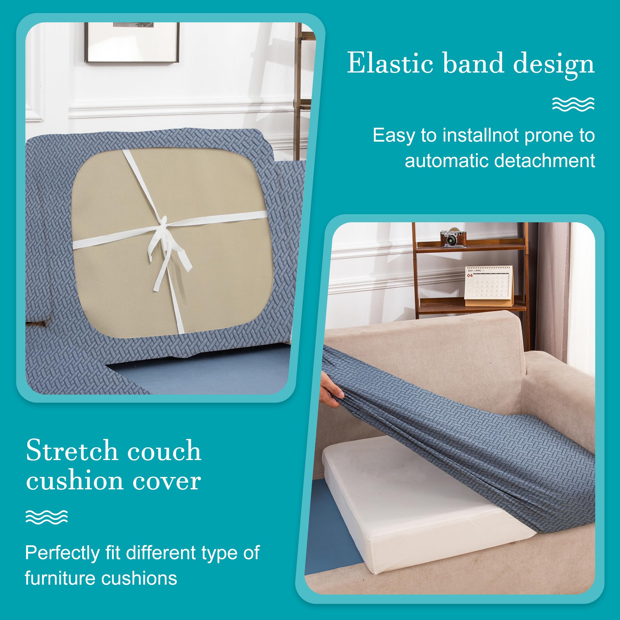 14 Piece Outdoor Cushion Covers, Patio Sofa Cushion Covers, Stretch Fit