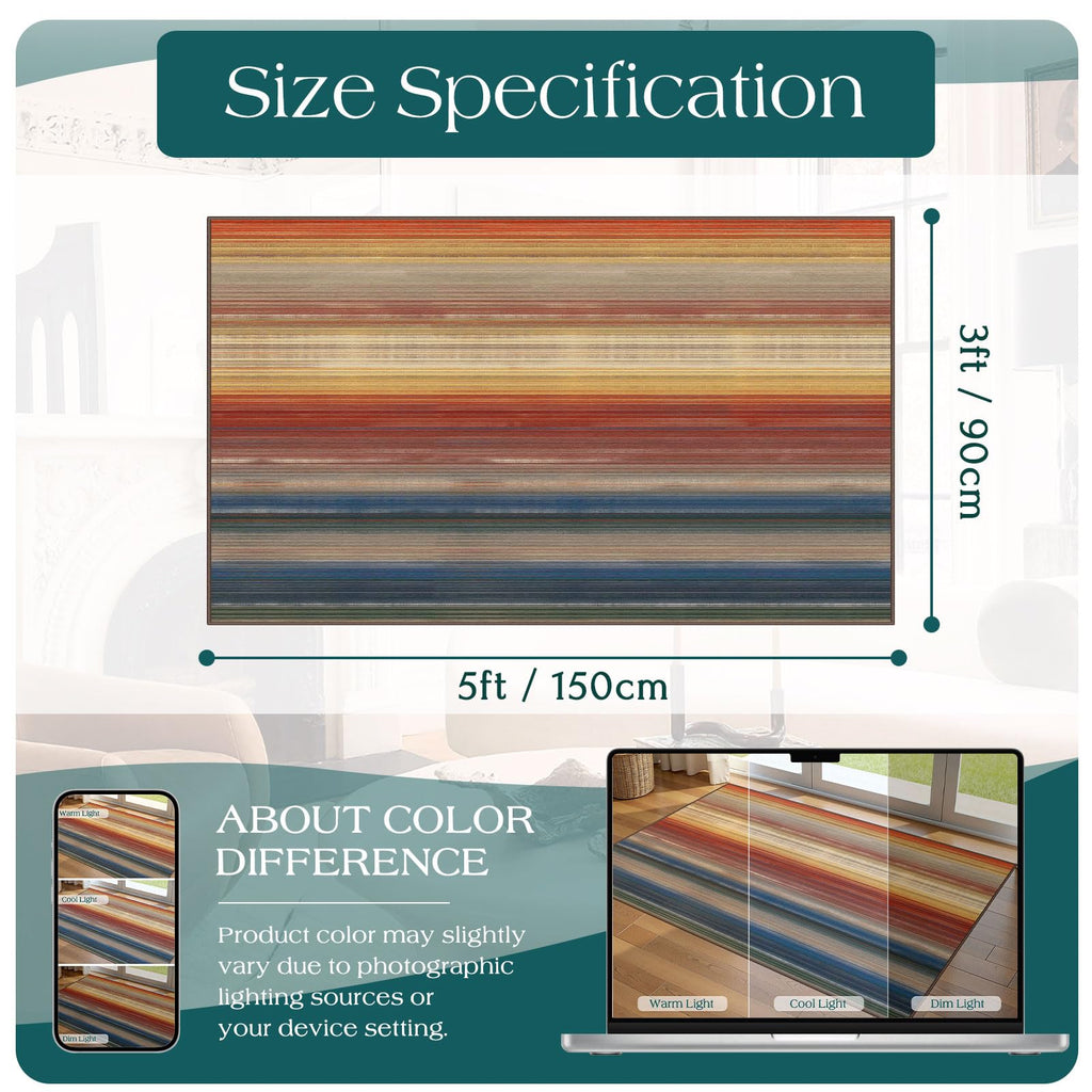 Othilic 3x5 Ombre Entry Rug - Washable Indoor Outdoor Mats for Front Door
