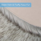 duduta White Black Faux Sheepskin Fur Rug 3x5 ft, Fluffy Carpet Rug