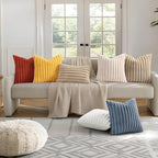 decorUhome Fall Faux Fur Throw Pillow Covers 22x22 Set of 2 Khaki Brown