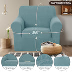 U-NICE HOME Stretch Recliner Chair Cover Armchair Slipcover, Light Blue