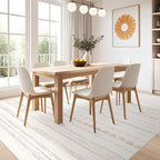 Nakagishi 6x8 Area Rugs Living Room: Washable Boho Large Neutral Soft Farmhouse Rug Stain Resistant Modern Indoor Floor Non-Slip Carpet for Bedroom Nursery Kids Playroom Office Dining Room Dorm- Brown