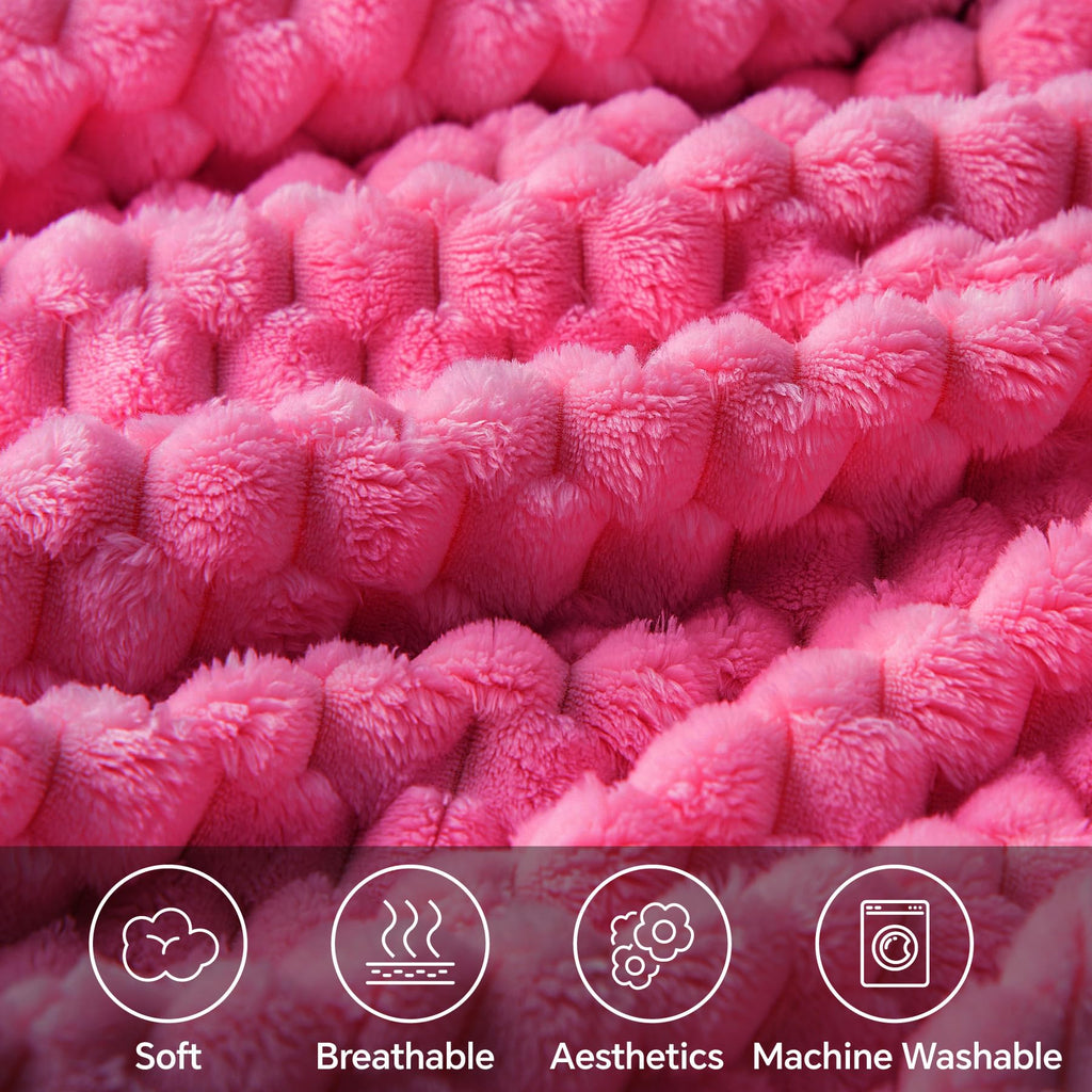 BEDELITE Hot Pink Throw Blanket for Couch, Soft Cozy Gifts for Women, 50*60