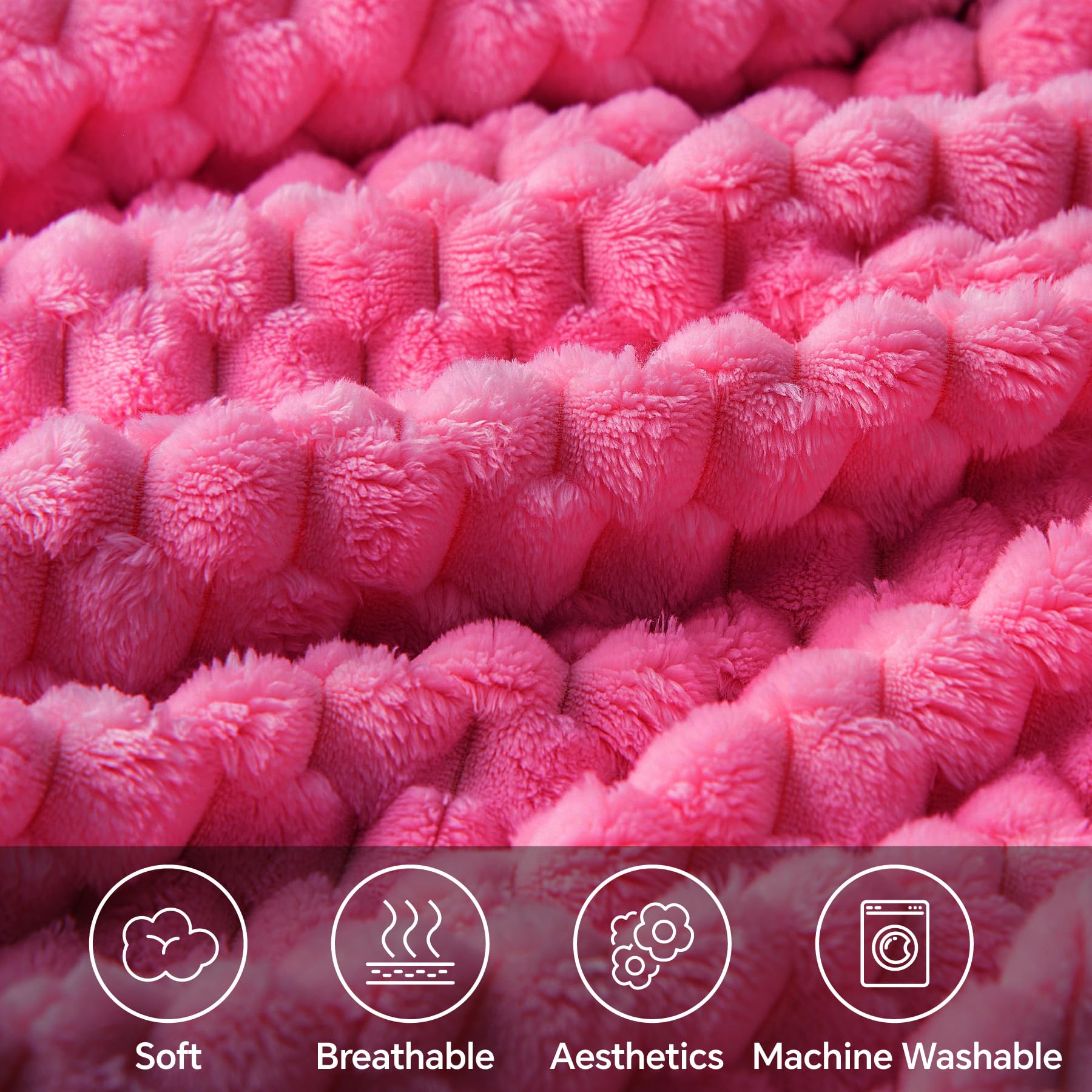 BEDELITE Hot Pink Throw Blanket for Couch, Soft Cozy Gifts for Women, 50*60