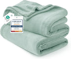 Bedsure GentleSoft Fleece Throw XL Blanket Sage Green - 300GSM Soft Lightweight Plush Cozy Blankets for Bed, Sofa, Couch, Travel, Camping, 50x70 inches