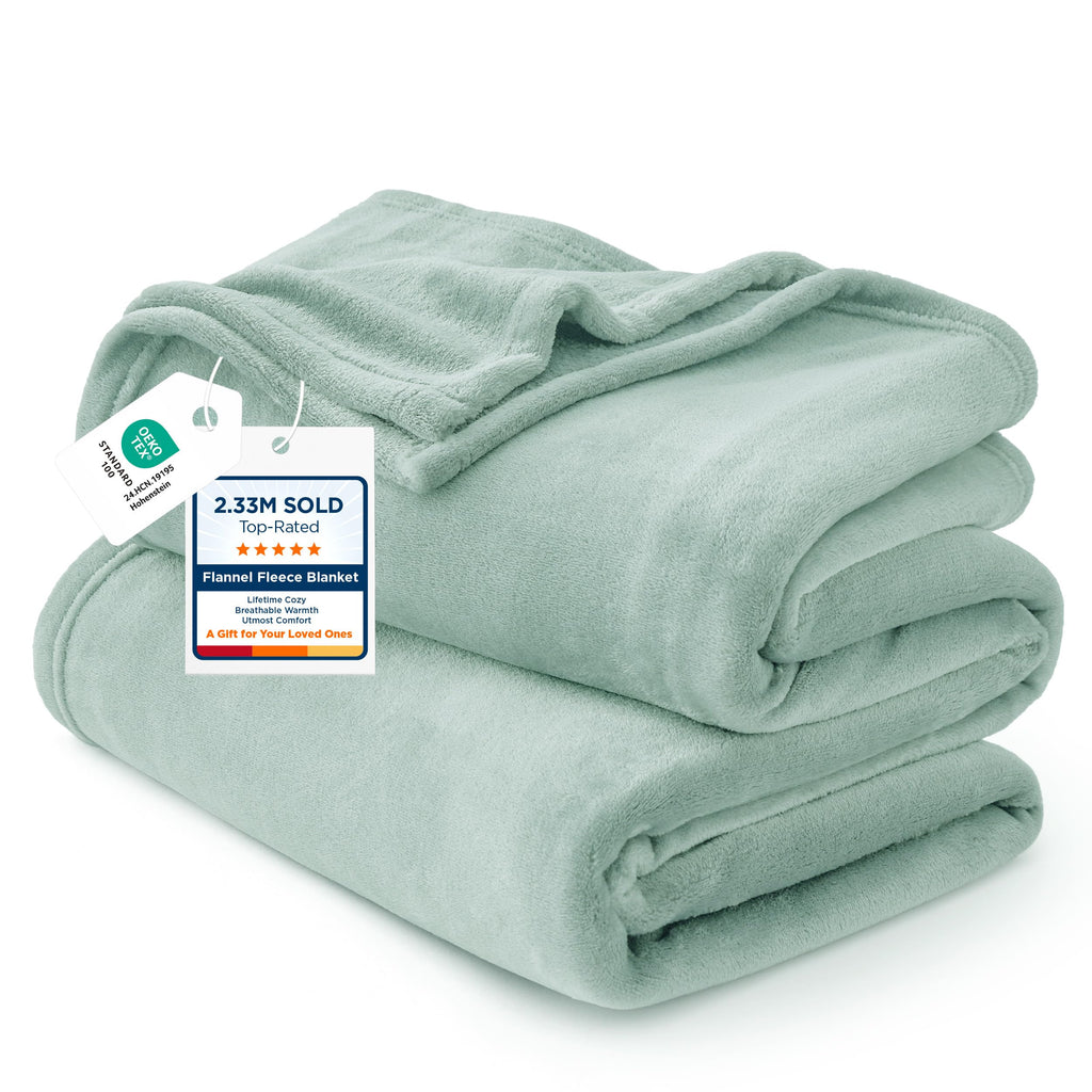Bedsure GentleSoft Sage Green Fleece Blanket King Size - 280GSM Soft Lightweight Plush Cozy Blankets for Bed, Sofa, Couch, Travel, Camping
