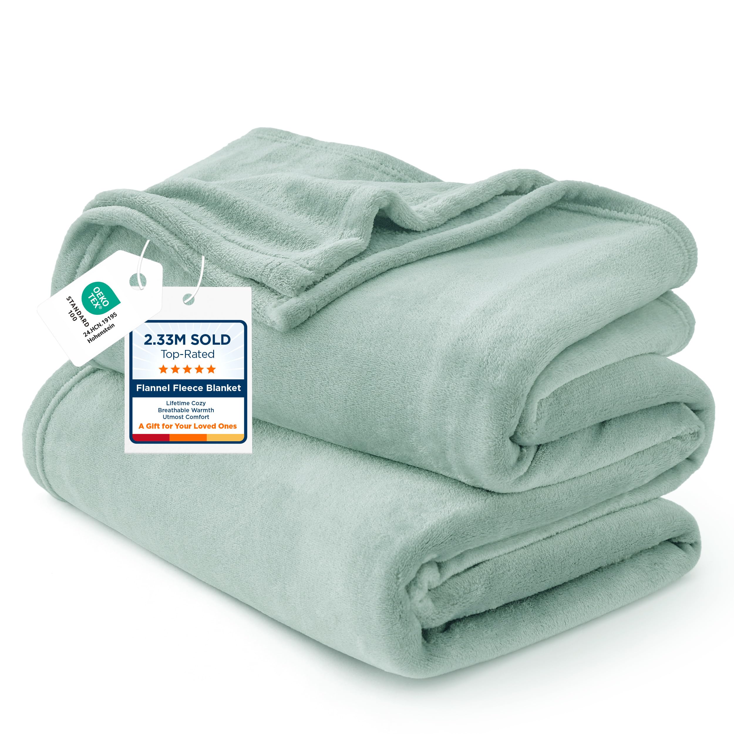 Bedsure GentleSoft Sage Green Fleece Blanket King Size - 280GSM Soft Lightweight Plush Cozy Blankets for Bed, Sofa, Couch, Travel, Camping