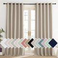 NICETOWN Oatmeal Vintage Open Linen Weave Flax Thermal Curtains, 100% Blackout Curtains 84" Long for Dining Room, Soundproof Window Treatment Drapes for Dining Room, 62" Wide Per Panel, Set of 2