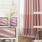 Guken 100% Blackout Curtains 80 Inch Length 2 Panels Set for Gilrs Bedroom Back Tab Thermal Insulated Black Out Linen Drapes Room Darkening Window Curtains 80 Inches Long,Pink