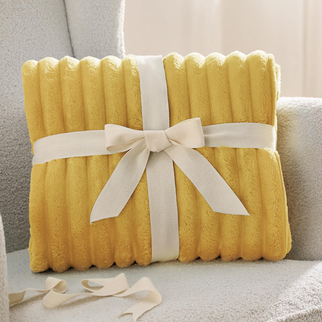 Bedsure Soft Queen Size Blanket for Bed Yellow 90"x90"