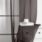 Chyhomenyc Chocolate Brown Sheer Curtains 72 Inch Length 2 Panels, Light Filtering Soft Airy Rod Pocket Voile Window Curtain Drapes for French Door Bedroom Living Room, Each 42Wx72L Inches