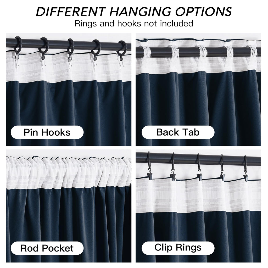 RYB HOME Velvet Curtains 102 inches Long, Extra Long High Ceiling Curtains