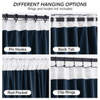 RYB HOME Velvet Curtains 102 inches Long, Extra Long High Ceiling Curtains