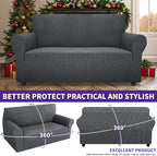 ZNSAYOTX Super Stretch Couch Cover Love Seat Sofa Covers for Living Room Dogs Pet Friendly Furniture Protector Spandex Loveseat Slipcovers with Anti Slip Foam Sticks (Dark Grey, Loveseat)