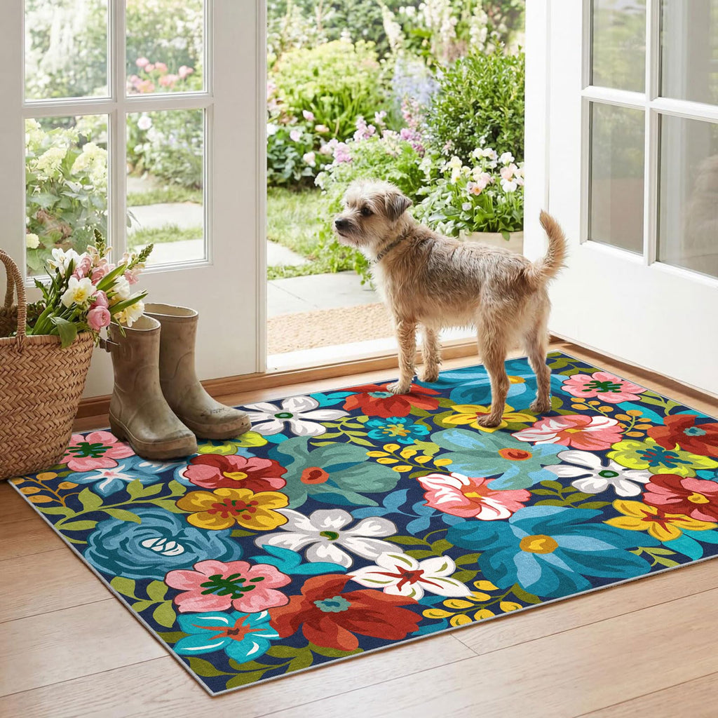 Othilic Floral Outdoor Rug - 28"x43" Front Door Mat Indoor Outside Entrance