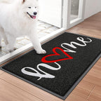 BeneathYourFeet Door Mat, Welcome Mat Low Profile Floor Mat Front Doormat Indoor and Outdoor Doormat Non Slip Rugs for Entryway, Patio, High Traffic Areas (30"x17.5", Black-Home)
